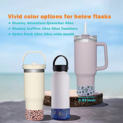 2 Pcs Tumbler Bottom Protector Boot for Stanley Quencher Adventure 40oz & Stanley IceFlow 20oz 30oz and Compatible with Hydro Flask Water Bottle 12oz 21oz 24oz (Diomond clearx2)