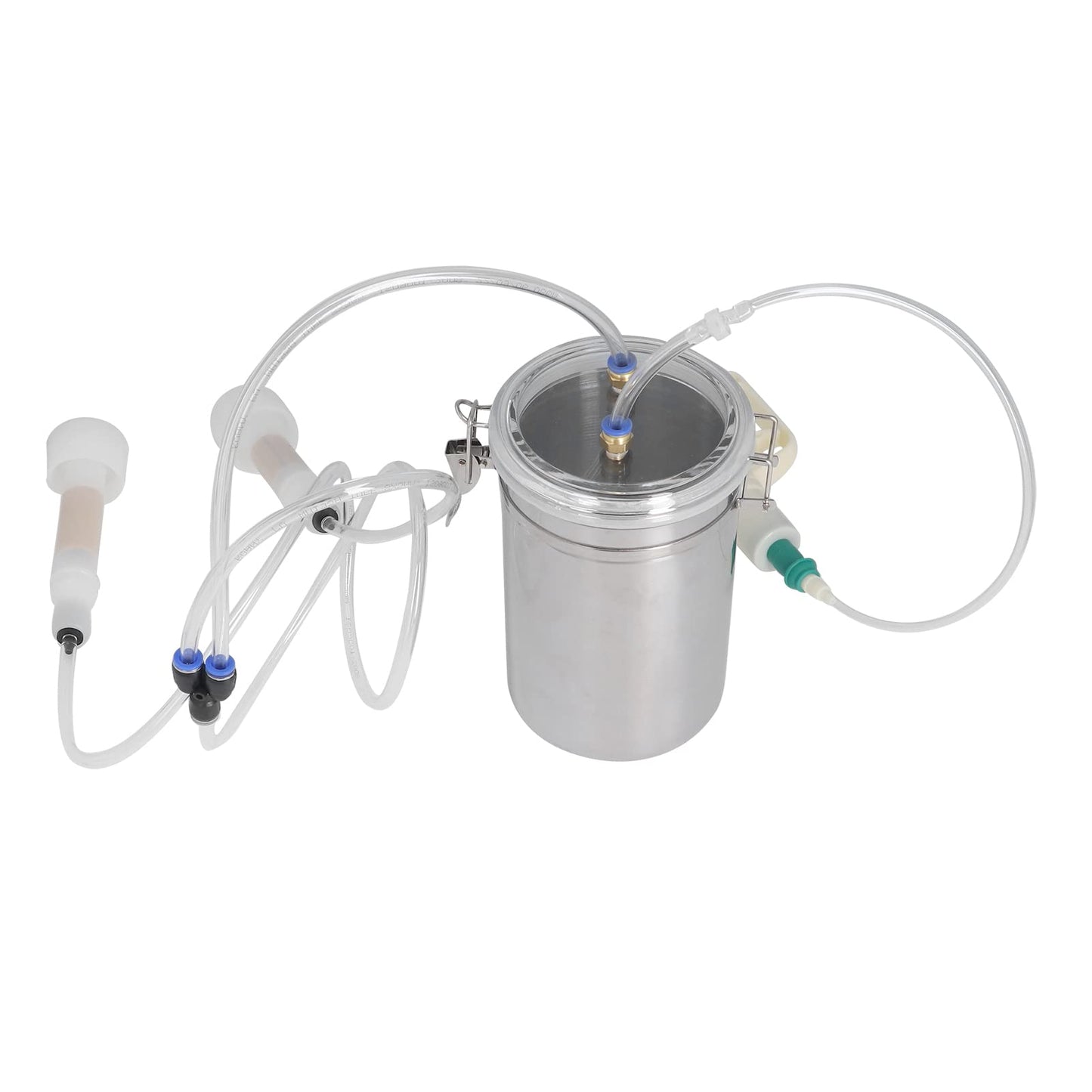 2L Goat Milking Machine Electric, Manual Goat Milker with Stainless Steel Bottle Goat Milker Machine Electric Pump for Milk Plant, Dairy Farm,Sheep Farm Portable Livestock Milking Supplies