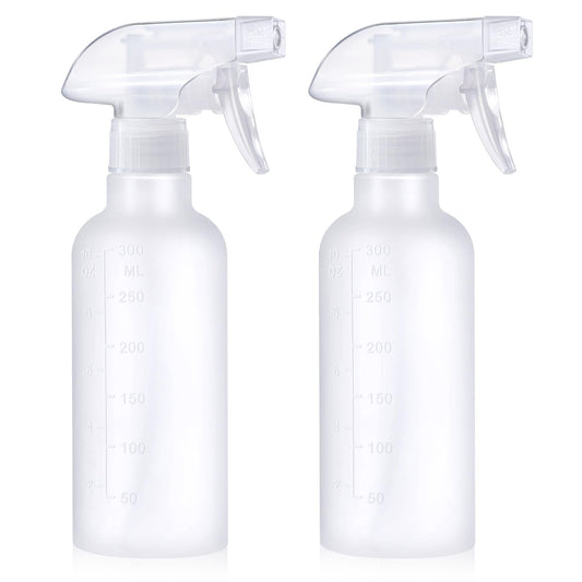 VEXPLO 10 oz Spray Bottles, Mist/Stream Adjustable Small Spray Bottle for Hair Cleaning Plants Pet, BPA-free Plastic Water Empty Squirt Bottle with Measurements, 2 Pack