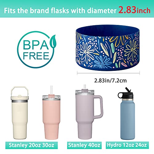 2 Pcs Tumbler Bottom Protector Boot for Stanley Quencher Adventure 40oz & Stanley IceFlow 20oz 30oz and Compatible with Hydro Flask Water Bottle 12oz 21oz 24oz (Diomond clearx2)