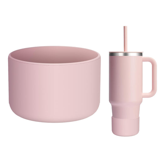 WUQID Silicone Boot Sleeve Compatible with Hydro Flask Travel Tumbler with Handle 32oz&40oz and 12-24oz Hydroflask bottle & Stanley 20 30 40oz Tumbler, Fit 2.83-2.95in Bottom, Anti-Slip Bottle Cover