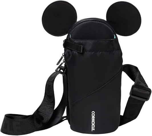 Corkcicle x Disney Minnie Mickey Mouse Ears Crossbody Water Bottle Sling Bag, Black, Fits 16-40 oz Tumbler – Secure Items in Water Bottle Holder with Strap