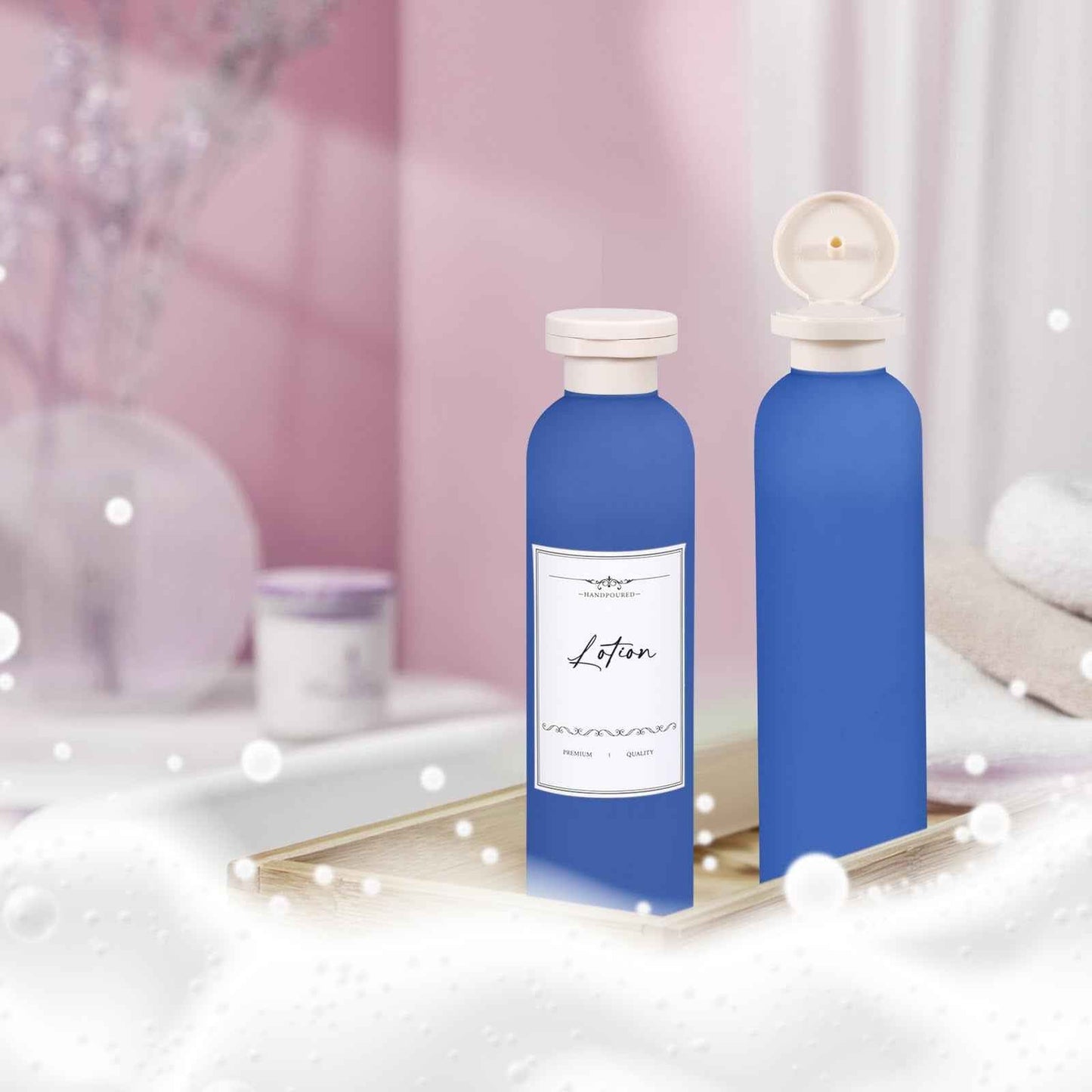 UMETASS Travel Shampoo Bottle, Empty Plastic Squeeze Bottles 8.8oz with Flip Cap, Lotion Container for Toiletries Travel Size Shampoo and Conditioner