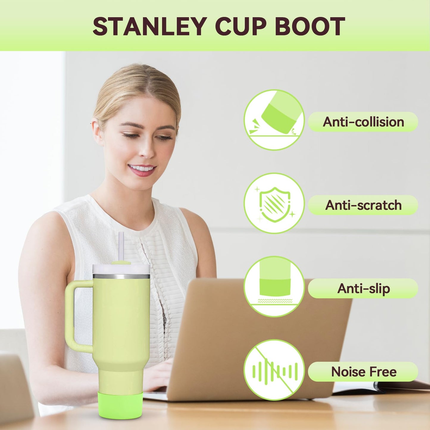 2 PCS for Stanley Boot, Silicone Bottom for Stanley Cup Boot Quencher Adventure 40oz&for Hydroflask Boot 12-24oz for Stanley Tumbler Accessories for Stanley Cup Accessories Avoid Scratches&Noise
