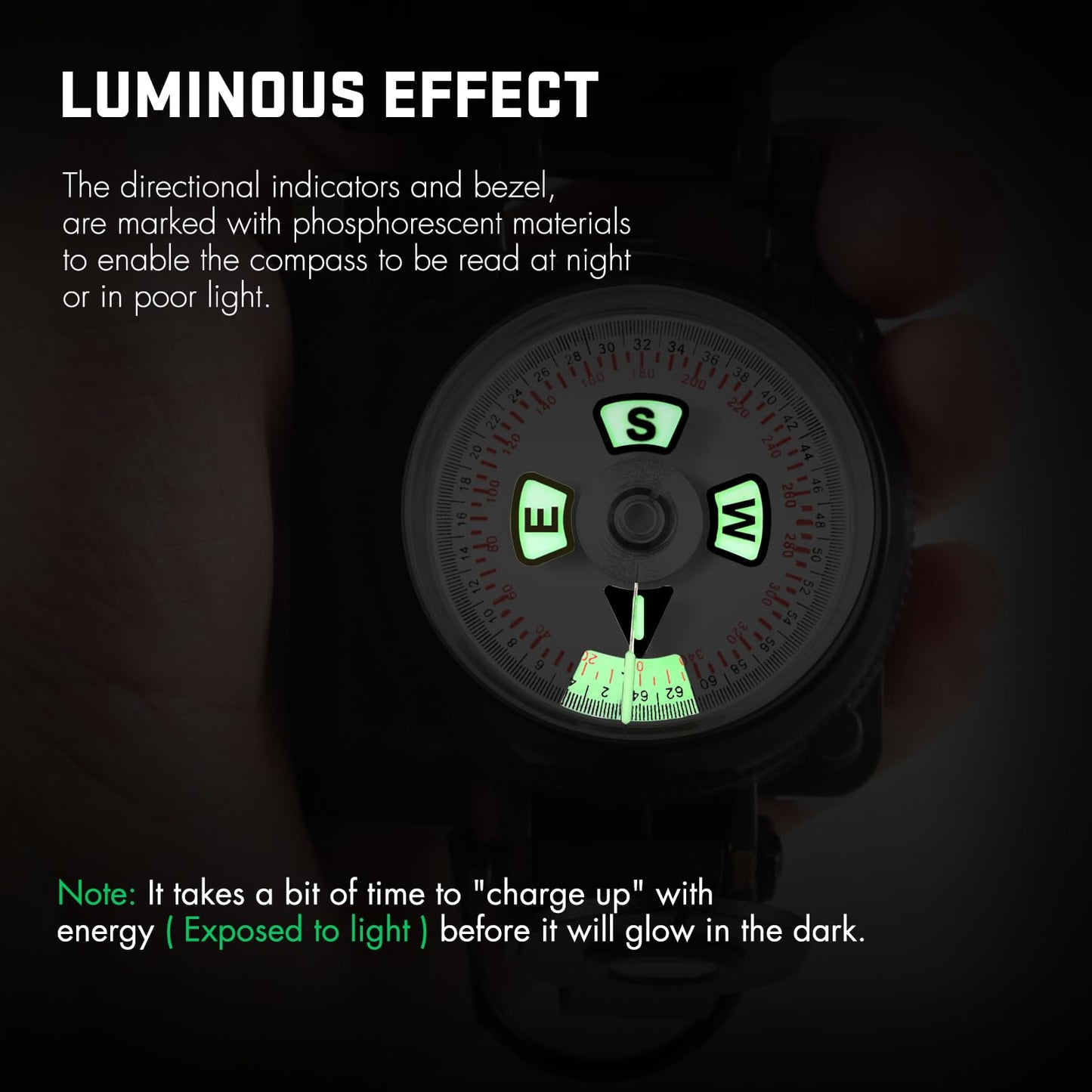 Eyeskey Multifunctional Military Sighting Navigation Compass with Inclinometer | Impact Resistant & Waterproof Compass for Hiking, Camping”