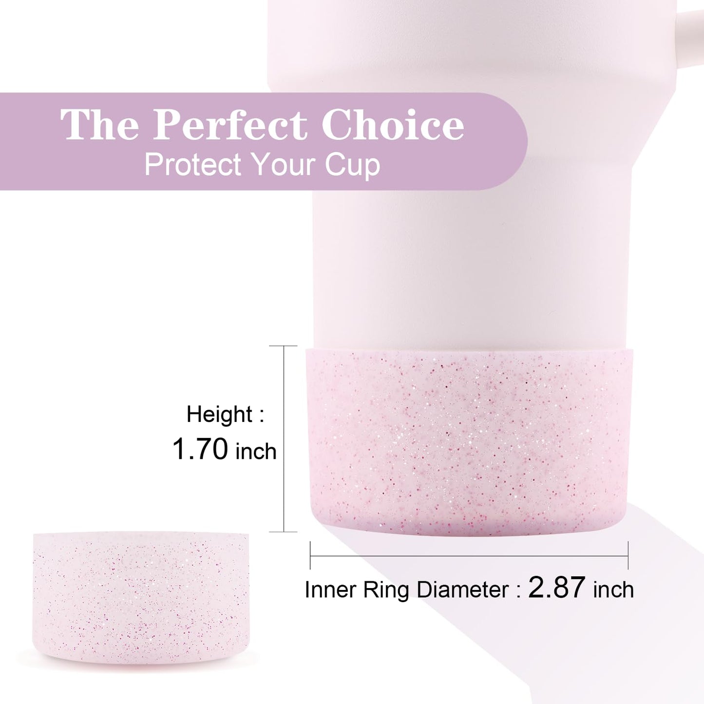 WORBSS Silicone Boot Sleeve for Stanley Cup H2.0 40oz Tumbler Accessories & Hydro Flask 18-24oz with Anti Slip Protector Bottom Cover Bumper for Water Sport Bottles Personalized Identification