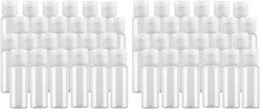 0.5oz Mini Clear Plastic Empty Bottle with Flip Cap Small Travel Bottles Storage Containers Jars for Cosmetic Sample Lotion Shower Gel Emulsion Toiletries - BPA-free - Set of 24 (Pack of 2)