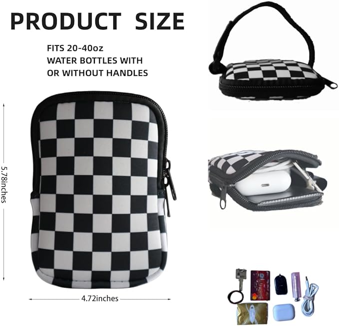 Water Bottle Zipper Pouch compatible with Stanley Tumbler 40oz&IceFlow 20 30oz,Gym Accessories for Men Women,Belt Pack for Cards Earphone(#6)