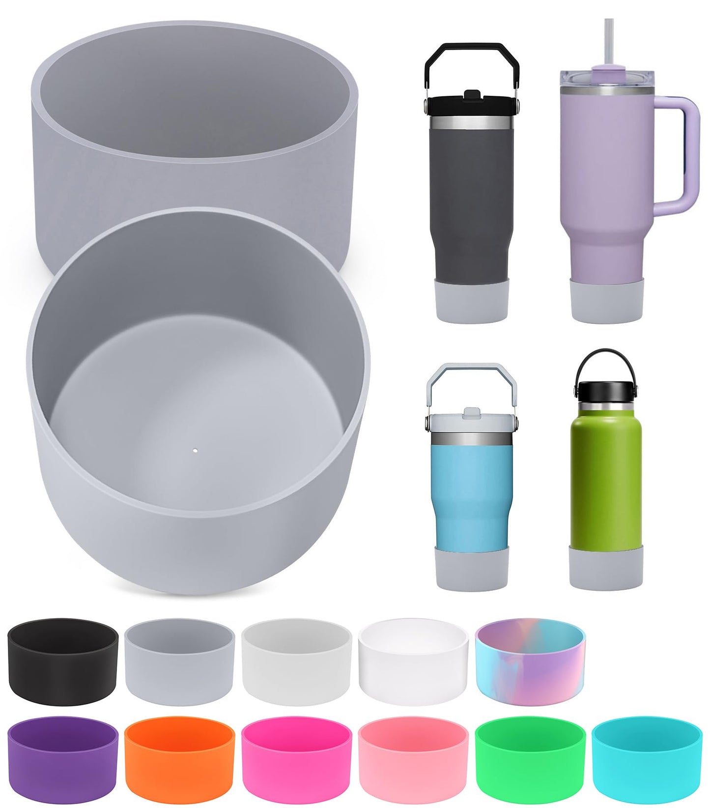 2 PCS for Stanley Boot, Silicone Bottom for Stanley Cup Boot Quencher Adventure 40oz&for Hydroflask Boot 12-24oz for Stanley Tumbler Accessories for Stanley Cup Accessories Avoid Scratches&Noise