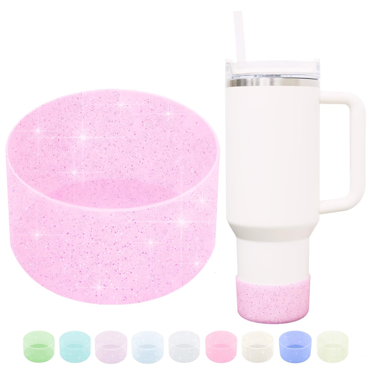 WORBSS Silicone Boot Sleeve Accessories for Stanley Cup H2.0 40oz Tumbler & Hydro Flask 18-24oz for Wide Mouth Water Bottles Protector Bottom Sleeve Cover Bumper As The Best Gfits for Your Trip