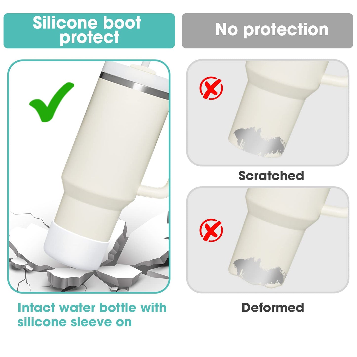 Airboat Silicone Spill Proof Stopper Set and Protective Boot for Stanley H1.0 40oz 30oz Tumbler, Leak Proof Straws Topper, Cover Cap and Anti Slip Bottle Bottom Boot Sleeve for Stanley Mug Cup