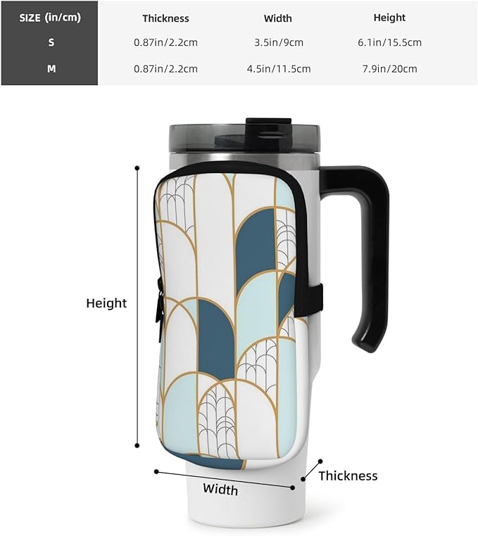 Water Bottle Pouch for Stanley Cup 40oz 30oz,Personalized Gym Purse for Men Women, Tumbler Pouch with Versatile Pocket Water Bottle Bag for Cards, Keys, Phone Botanical Leaf