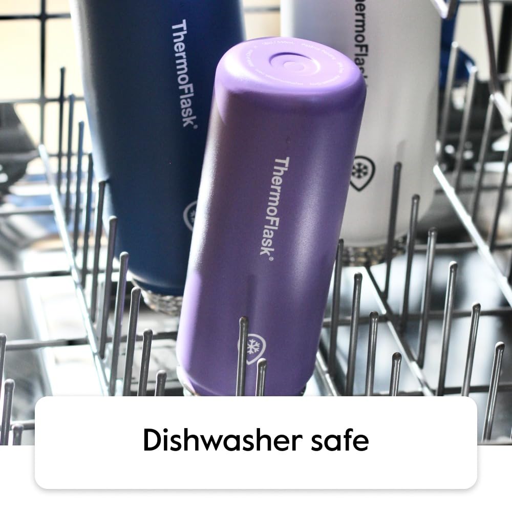 ThermoFlask Kids Bottle with Straw Lid - Durable & Dishwasher-Safe Water Bottles & Lids - Leak-Proof Bottle Lid Design - Reusable Water Bottles for Everyday Use - 16 oz, Aquamarine/Storm Pink (2 Pack)