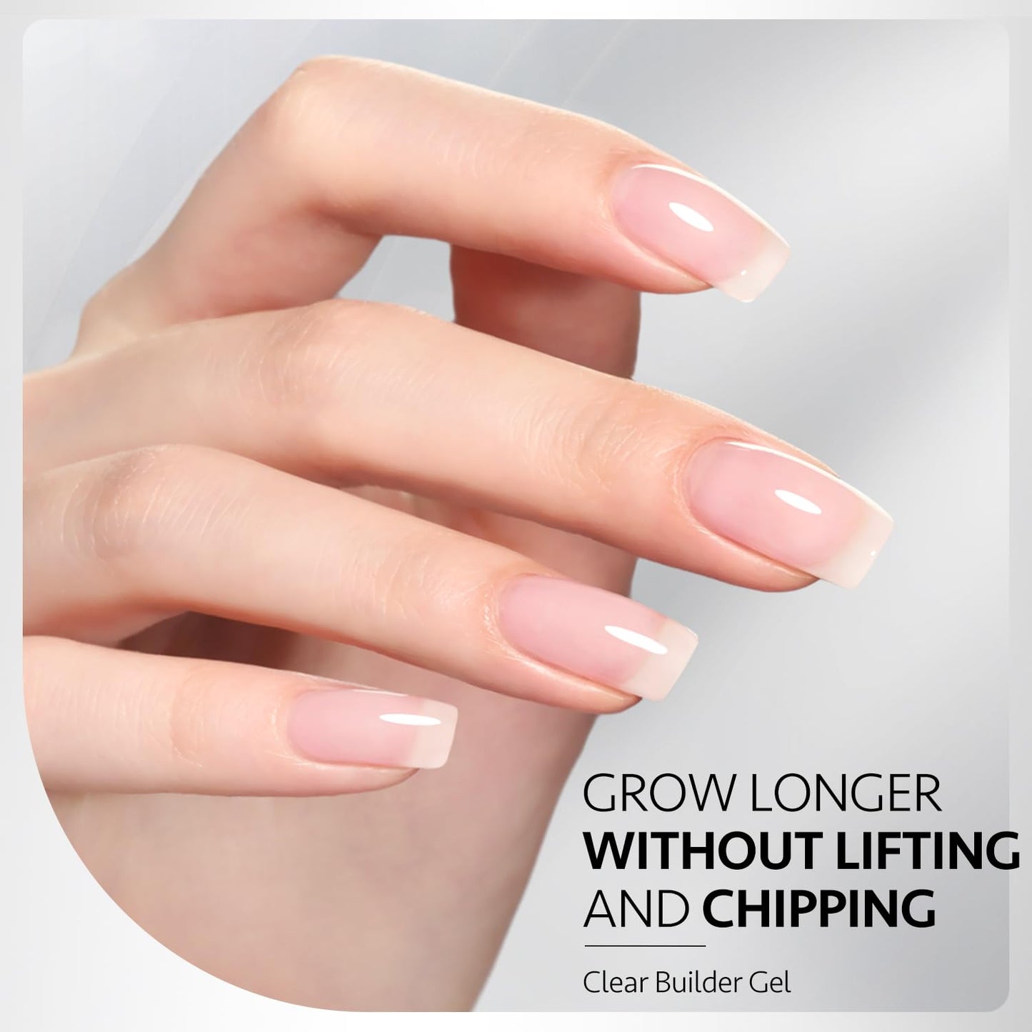 GAOY Gel Top Coat, Builder Gel and Base Coat Set, 3 Pcs 16ml Clear Glossy No Wipe Combination for UV Light Cure Gel Nail Polish