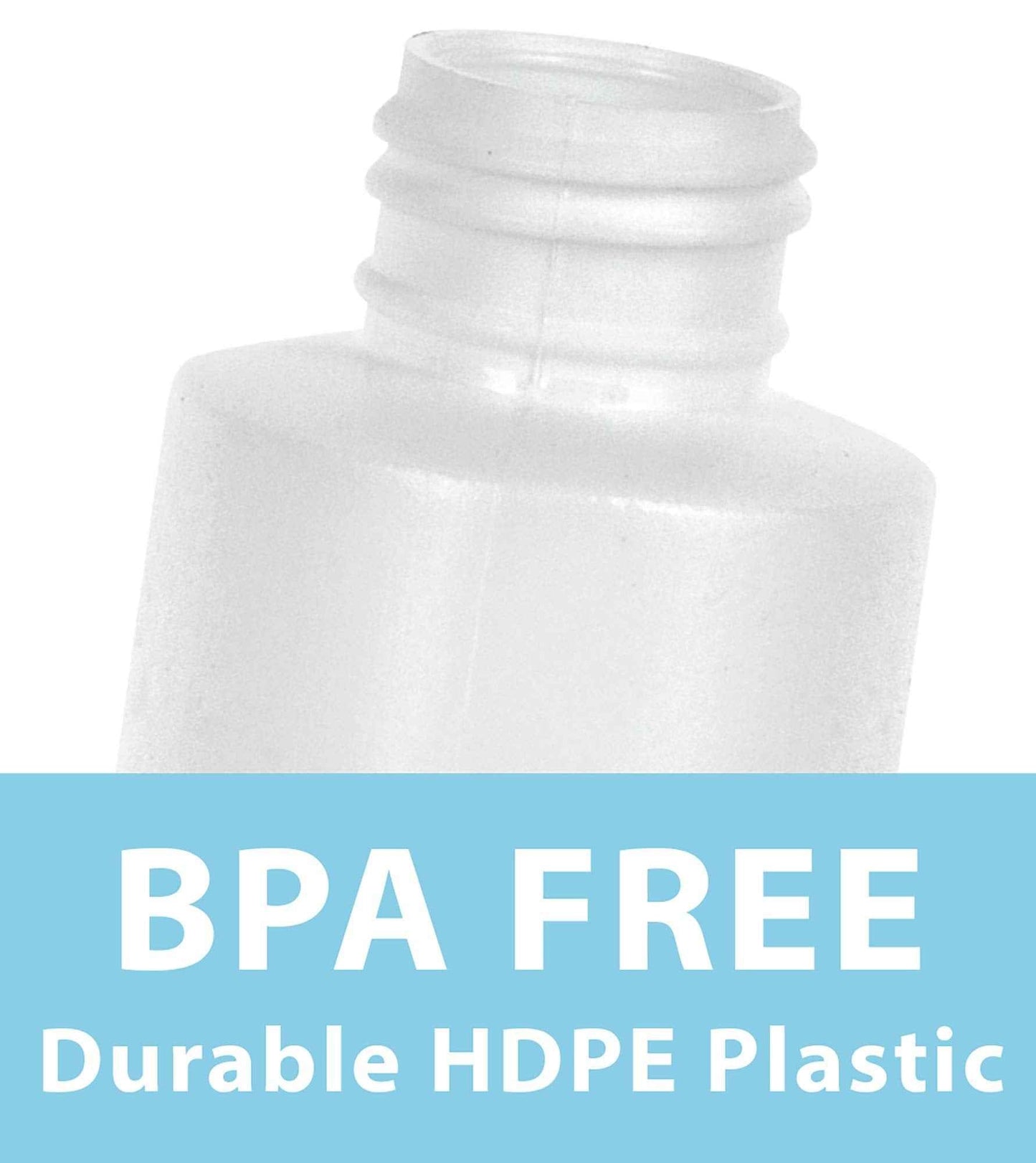 JUVITUS 4 oz / 120 ml White Plastic HDPE Refillable Cylinder Squeeze Bottle with White Fine Mist Spray (6 Pack)