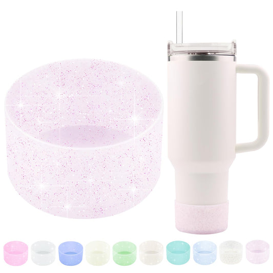 WORBSS Silicone Boot Sleeve for Stanley Cup H2.0 40oz Tumbler Accessories & Hydro Flask 18-24oz with Anti Slip Protector Bottom Cover Bumper for Water Sport Bottles Personalized Identification