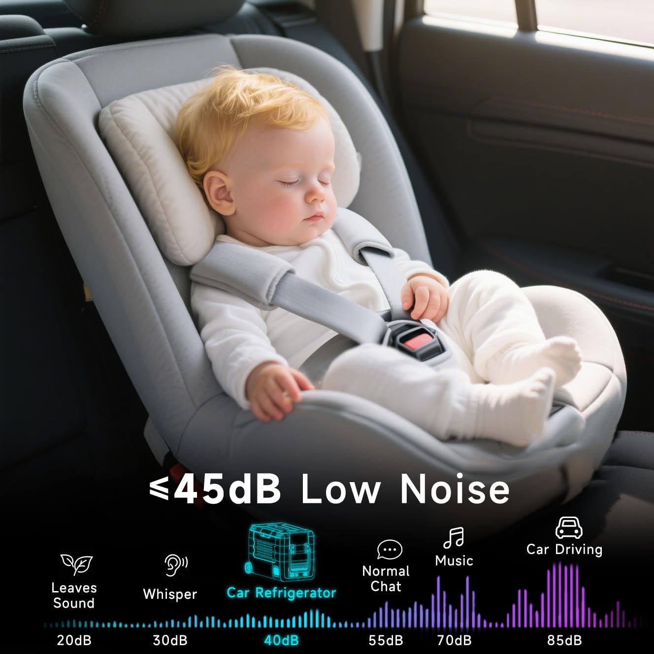 AS 12 Volt Refrigerator, 42QT(40L) Dual Temperature Zone Electric Cooler with Wheels, Portable Freezer 12V/24V DC 110-240V AC, -4℉-68℉ Car Fridge for Car, Marine, Home, Outdoor, etc