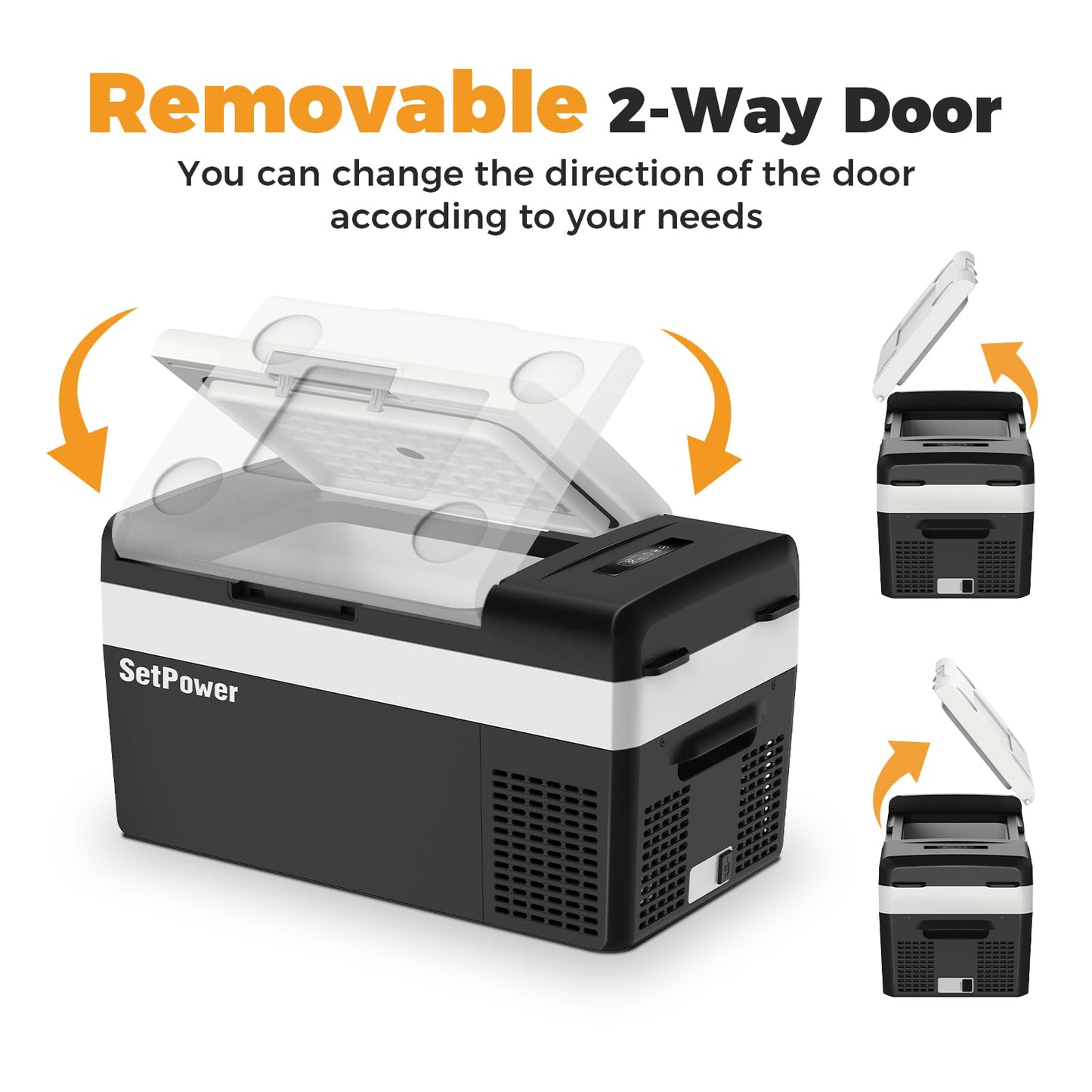 Setpower 12 Volt Refrigerator, 21QT portable freezer,12V Car Fridge With Fix Ropes,Compressor Electric Cooler -4℉~68℉,Plug in cooler for vehiclesTruck RV SUV Van Travel Camping RoadTrip