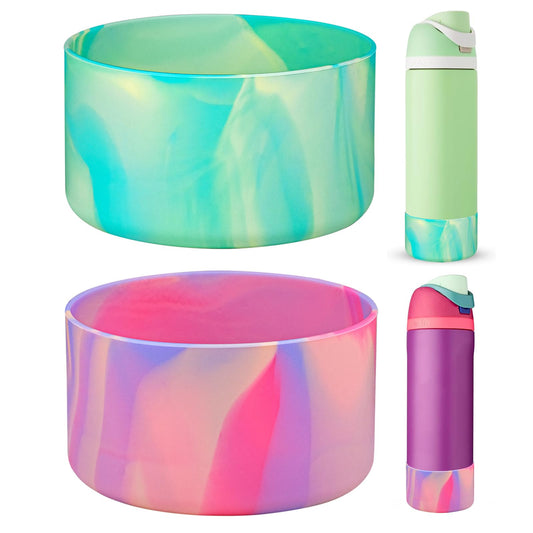 HEYSKAY 2PCS Silicone Boot for Owala Flask Water Bottle 24oz Anti-Slip Protective Sleeve for Owala Twist,FreeSip and Flip Stainless Steel Water Bottle BPA-Free Boot Bottom Base