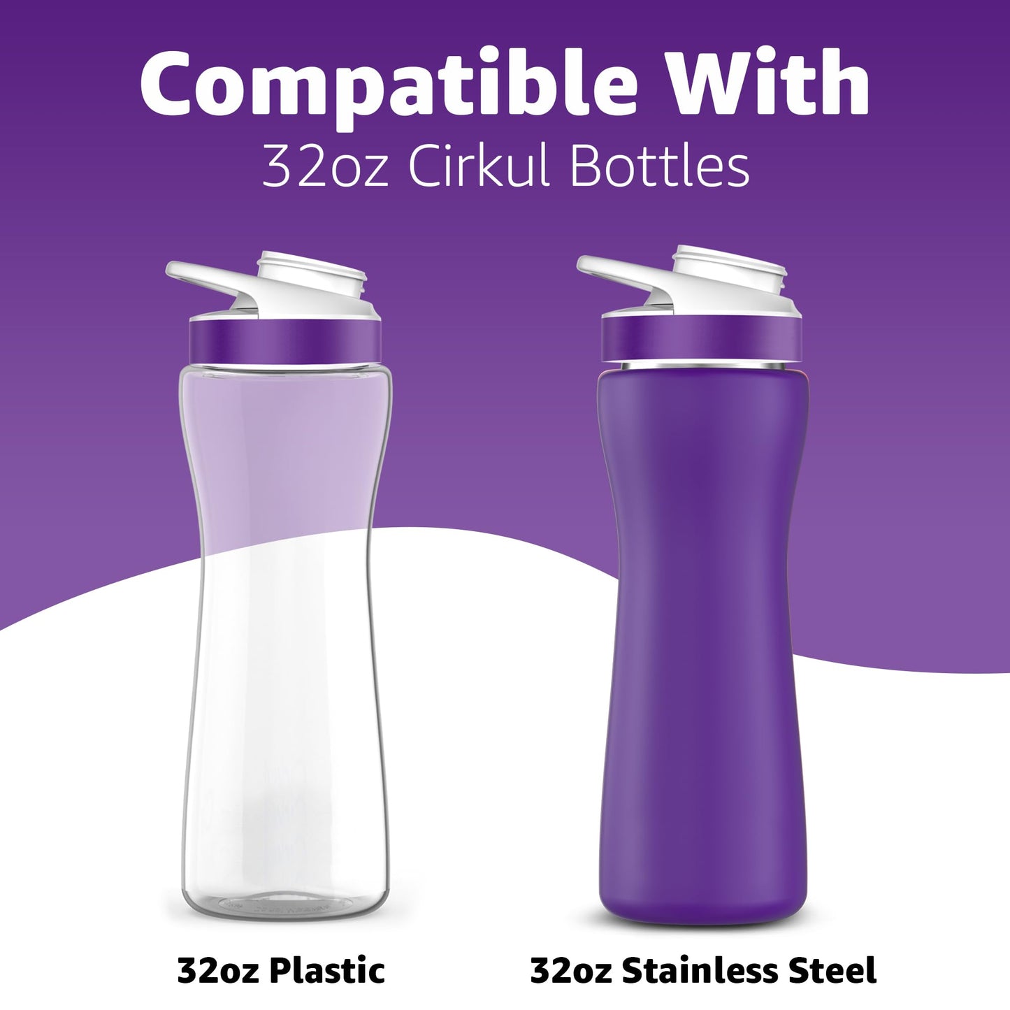 Jmoe USA 32oz Sleeve for Cirkul Water Bottle | Fits 32 oz Plastic and Stainless Steel Bottles | Neoprene Sweat Absorbing Material | Fitted Design | 2-Pack | Insulated Cover (Purple)