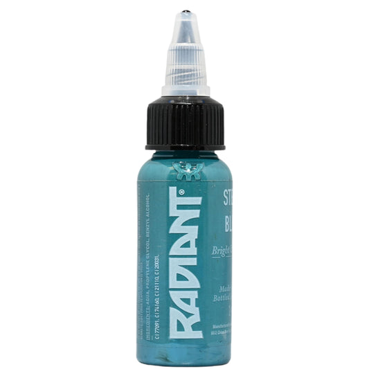 Radiant Colors Tattoo Ink Steele Blue 1oz Bottle Strong Tone for Cool Shading Smooth Long Lasting Professional Tattoo Ink for Artists Real Skin Tattoo Pigment