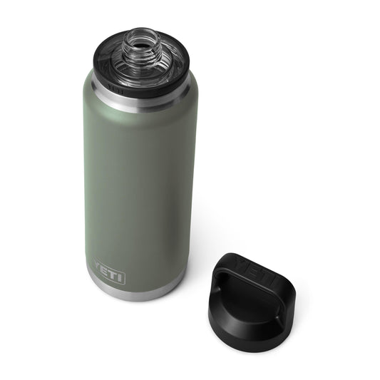 YETI Rambler 36 oz Bottle, Vacuum Insulated, Stainless Steel with Chug Cap, Camp Green