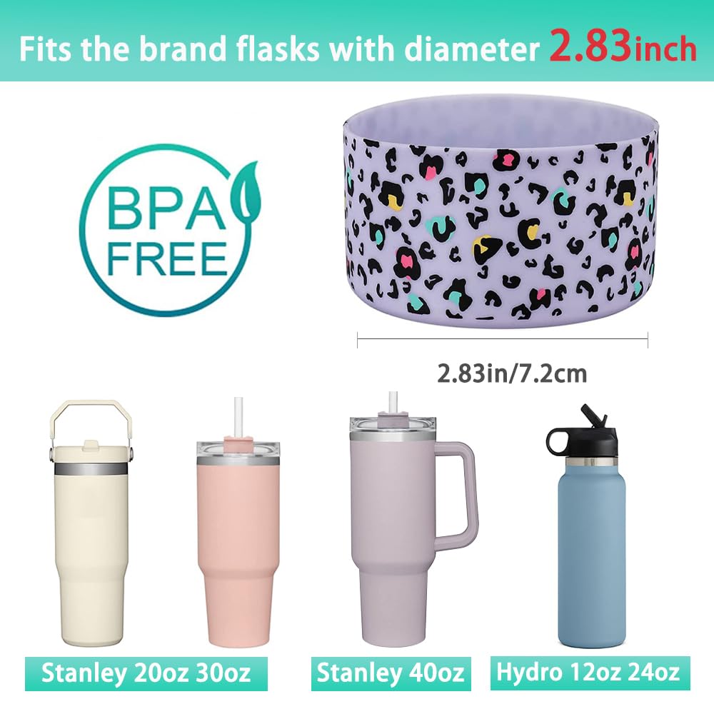 2 Pcs Tumbler Bottom Protector Boot for Stanley Quencher Adventure 40oz & Stanley IceFlow 20oz 30oz and Compatible with Hydro Flask Water Bottle 12oz 21oz 24oz Stealth Landing