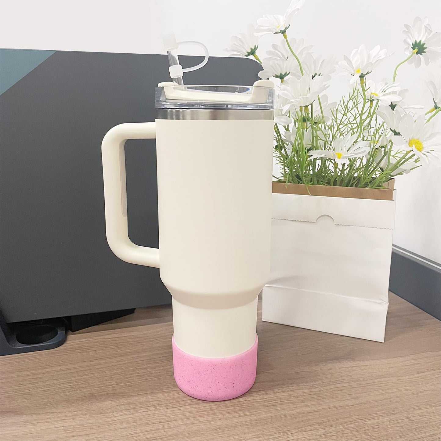 WORBSS Silicone Boot Sleeve Accessories for Stanley Cup H2.0 40oz Tumbler & Hydro Flask 18-24oz for Wide Mouth Water Bottles Protector Bottom Sleeve Cover Bumper As The Best Gfits for Your Trip