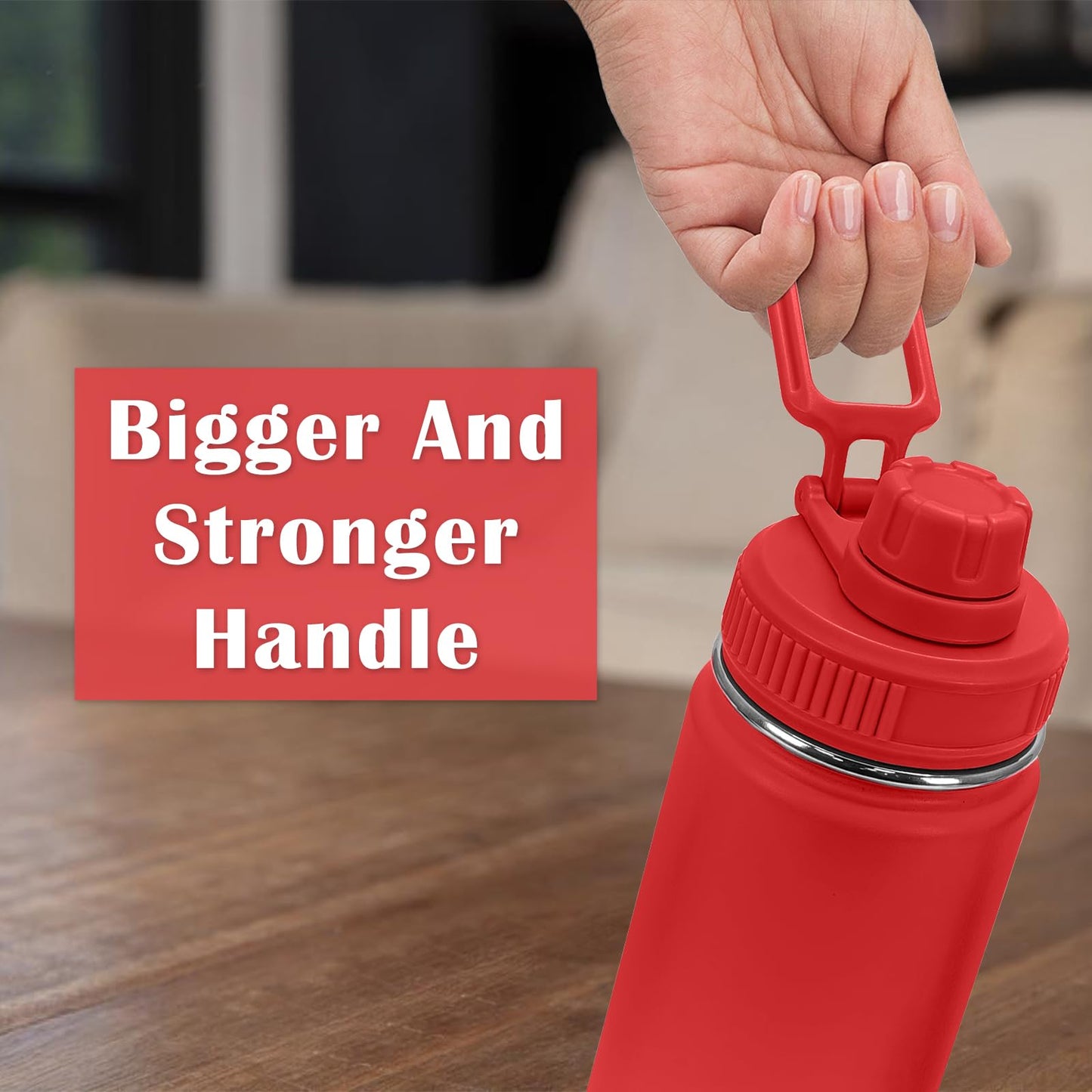 XccMe Spout Lid for Hydro Flask Wide Mouth Sport Water Bottles,2 Pack Replacement Lids for Most 12,14,16,18,20,22,32,40,64oz Wide Mouth Water Bottles with Handle Easy to Carry (Black+Red)