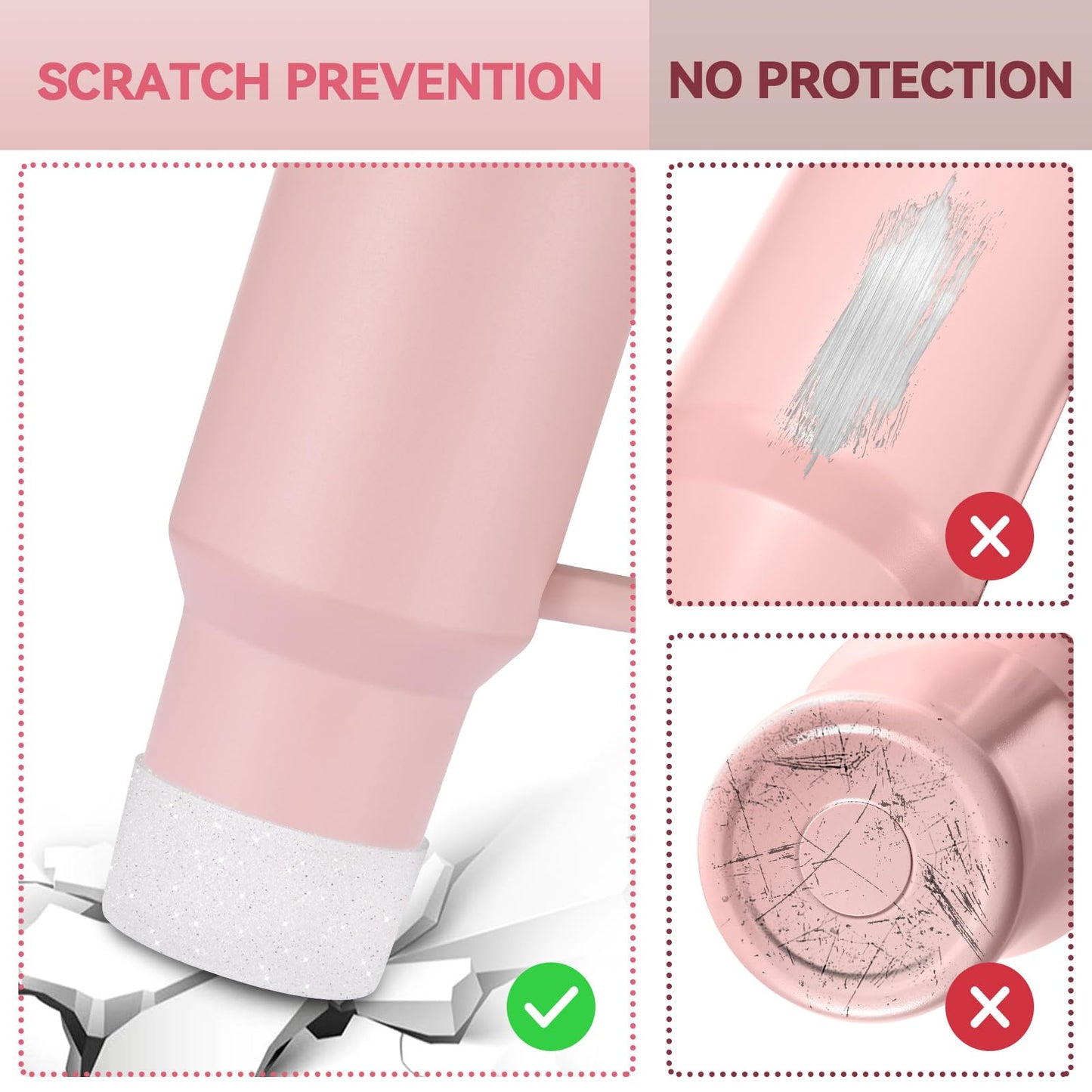 2 PCS for Stanley Boot, Silicone Bottom for Stanley Cup Boot Quencher Adventure 40oz&for Hydroflask Boot 12-24oz for Stanley Tumbler Accessories for Stanley Cup Accessories Avoid Scratches&Noise