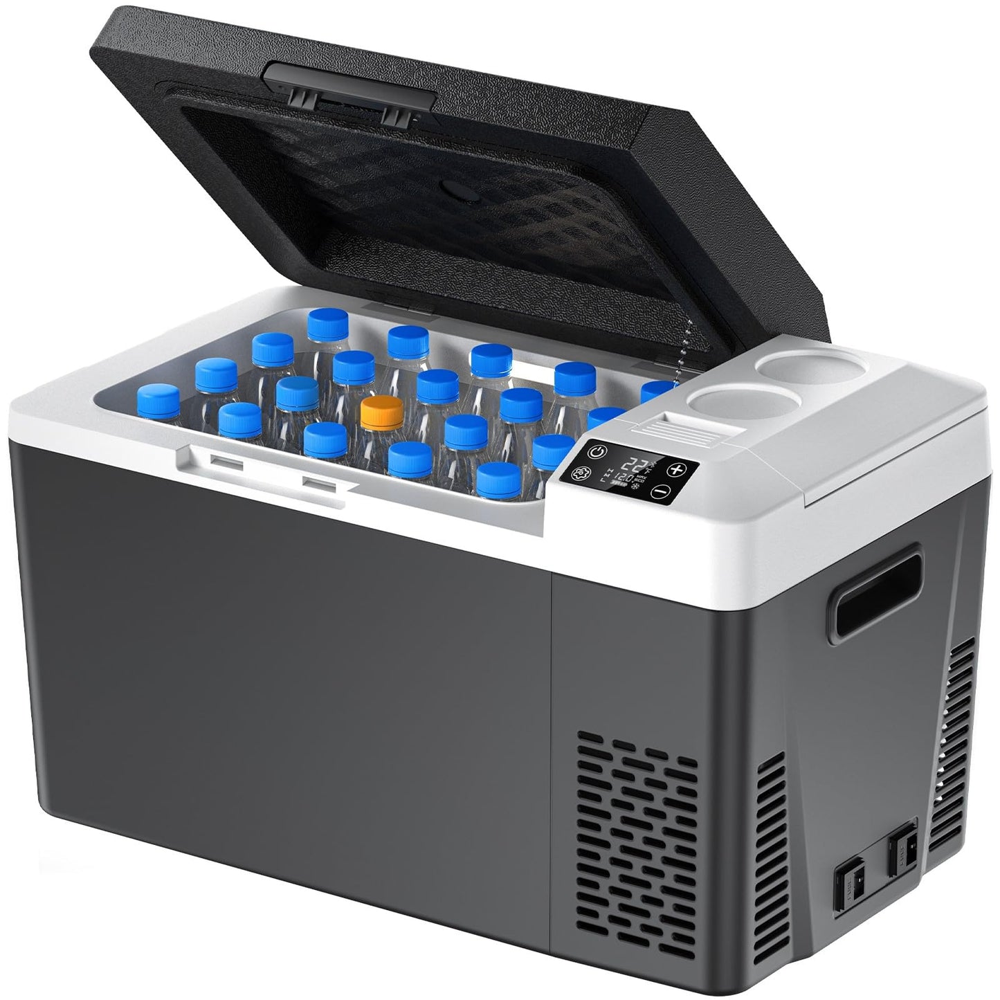 Marsail 12 Volt Car Refrigerator, 24QT Electric Cooler, Portable Car Fridge with Battery Power Option, 12/24V DC and 110-240V AC for Truck, RV, SUV, Travel, Camping, Road Trips -4°F to +68°F