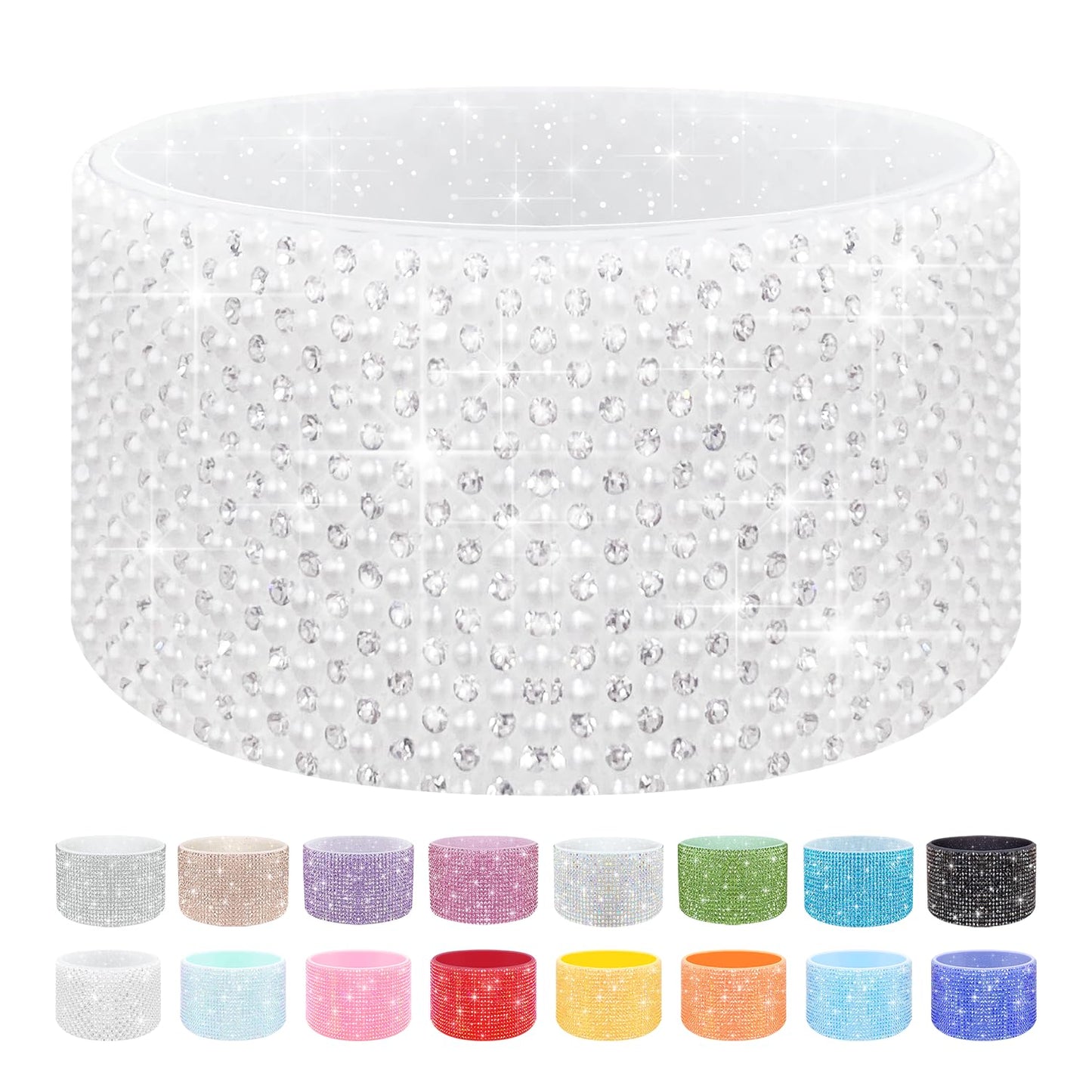 WORBSS Diamond Glitter Silicone Boot for Stanley Cup 40oz Tumbler & Simple Modern 30-40oz Trek Tumbler Accessories for 2.8-2.9 inch Trapezoidal Cylinder Base Water Bottles Bottom Anti-Slip Sleeve