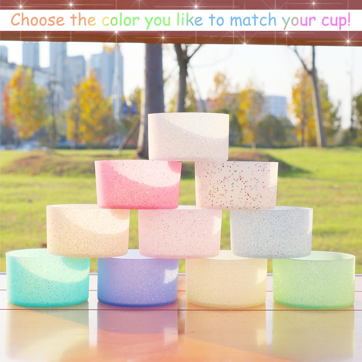 WORBSS Silicone Boot Sleeve for Stanley Cup H2.0 40oz Tumbler Accessories & Hydro Flask 18-24oz with Anti Slip Protector Bottom Cover Bumper for Water Sport Bottles Personalized Identification