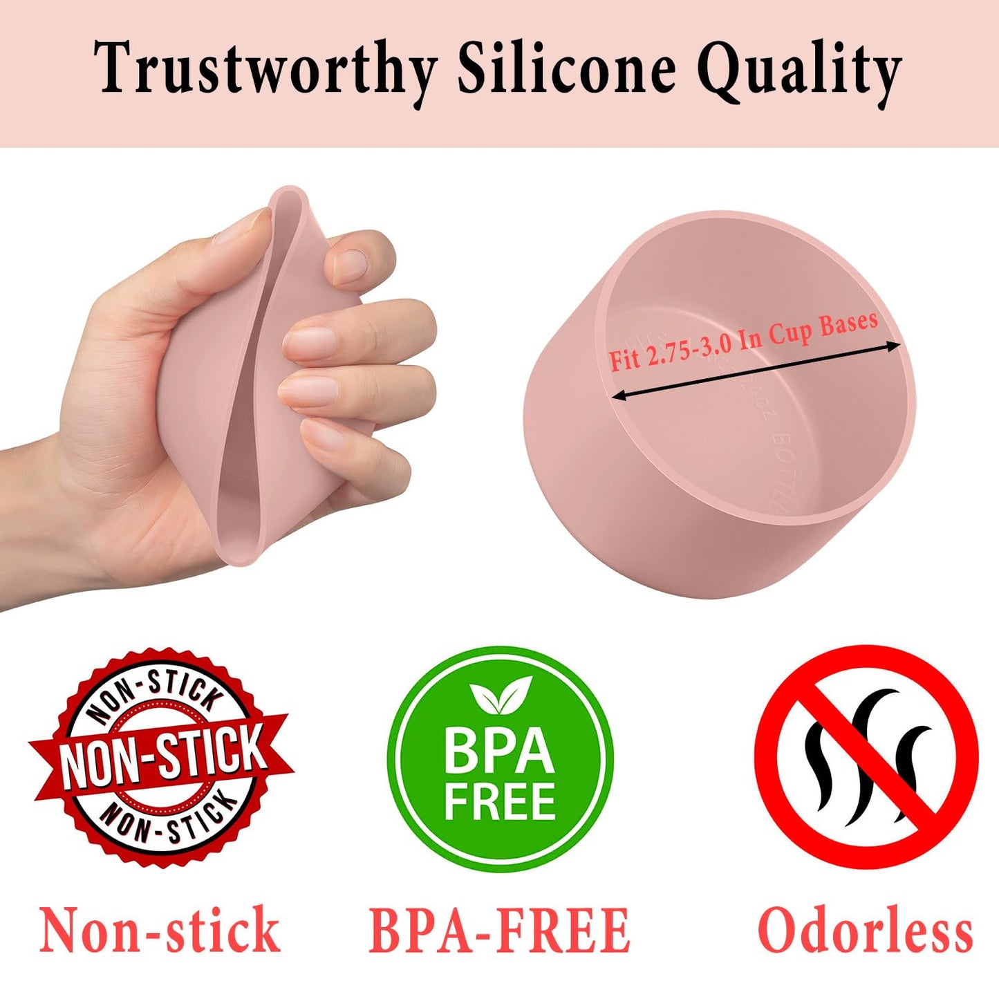 KTKUDY 2-Pack Silicone Boot for Stanley Tumbler 40 30 20 oz & Intended for Hydro Flask 12-24 oz - Cup Boot fit Select Yeti, Simple Modern, Owala Water Bottle - Bottom Cover Accessories Fit Stanley Cup