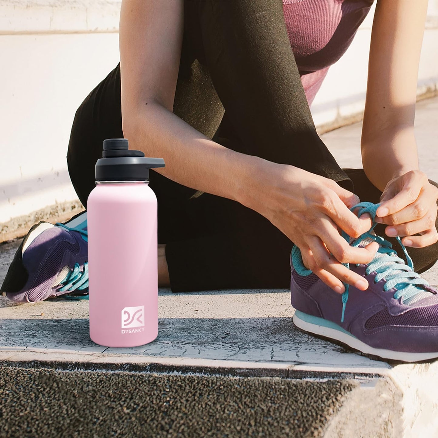 DYSANKY 32 oz Insulated Water Bottle | Thickened Stainless Steel Vacuum Metal | Portable Sports Water Jug for Gym and Hiking with Straw, Carrier Bag, Handle Strap | BPA-Free 32 oz