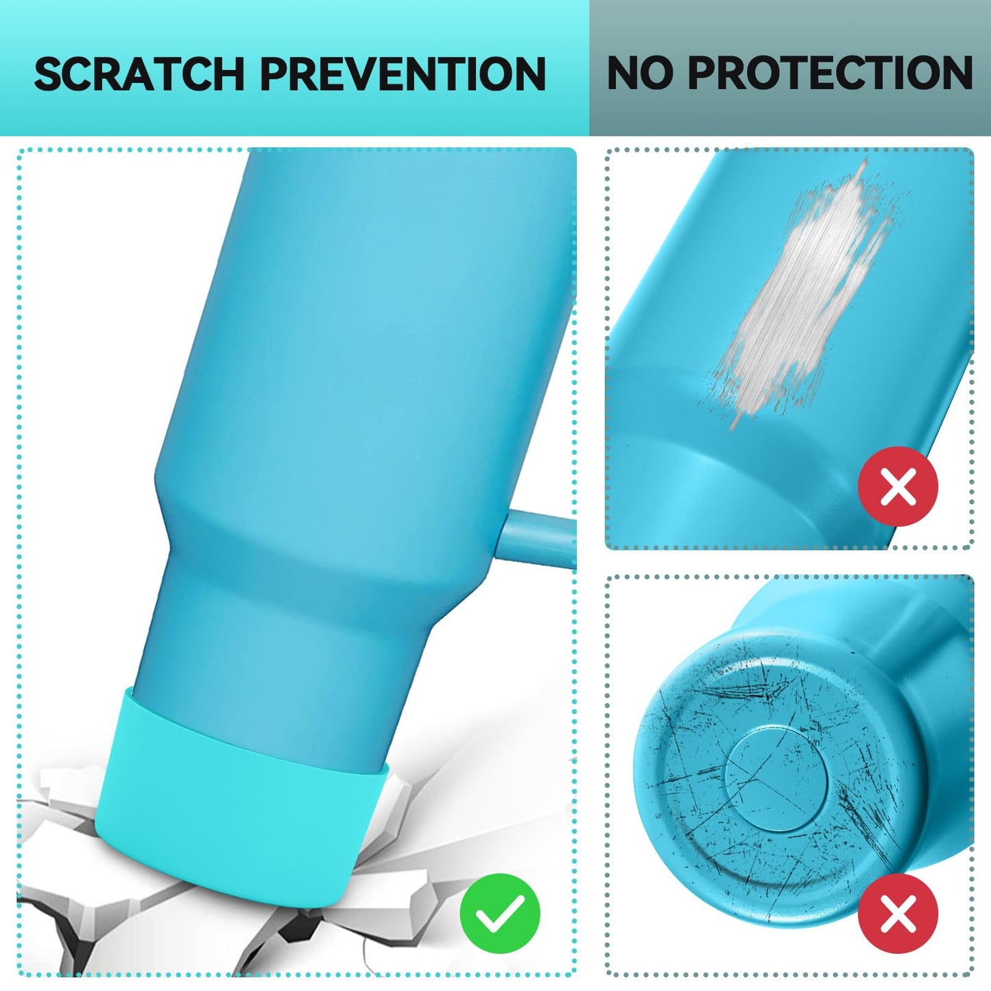 2 PCS for Stanley Boot, Silicone Bottom for Stanley Cup Boot Quencher Adventure 40oz&for Hydroflask Boot 12-24oz for Stanley Tumbler Accessories for Stanley Cup Accessories Avoid Scratches&Noise