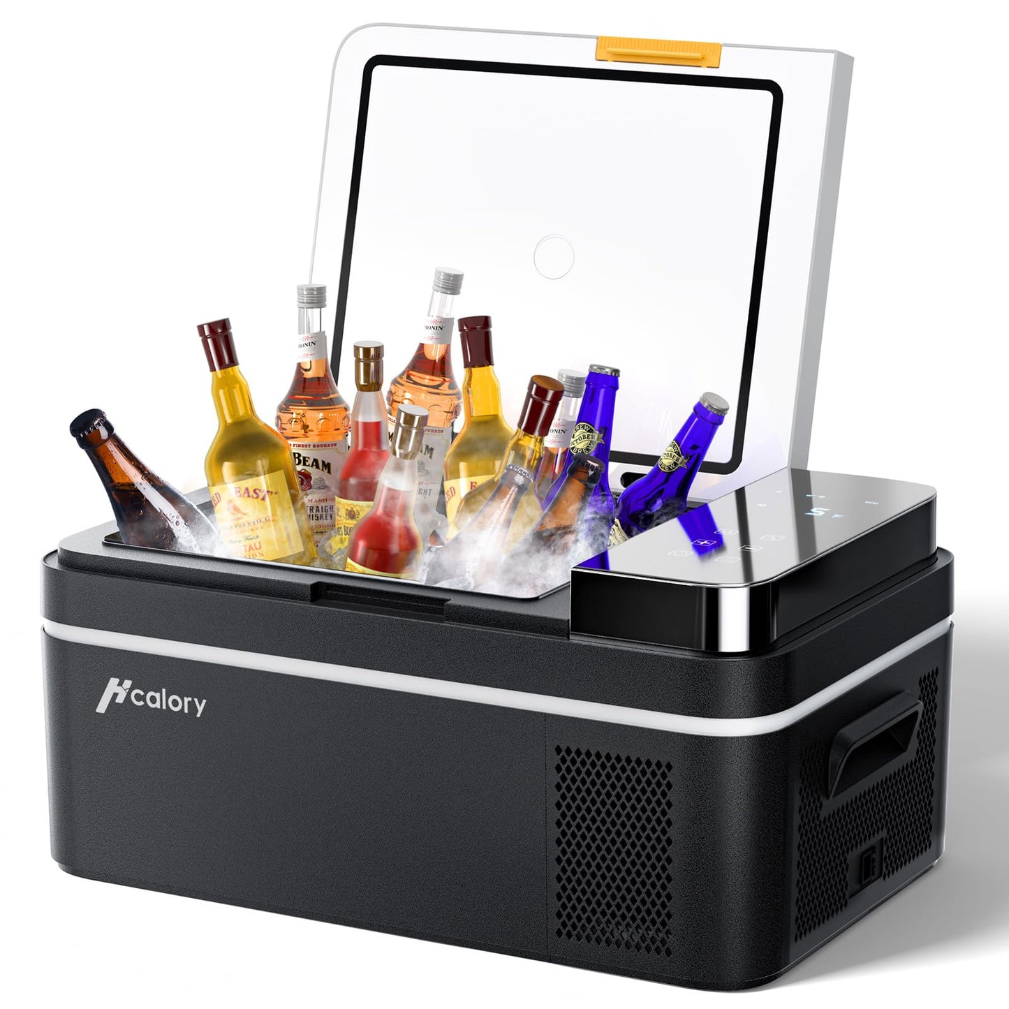 HCALORY 12 Volt Car Refrigerator, 22Quart Large Touchscreen Display Car Fridge, Portable Freezer with Compressor Mini Cooler (-4℉~68℉) with 12/24V DC & 110V AC for Camping, RV, Travel & Home