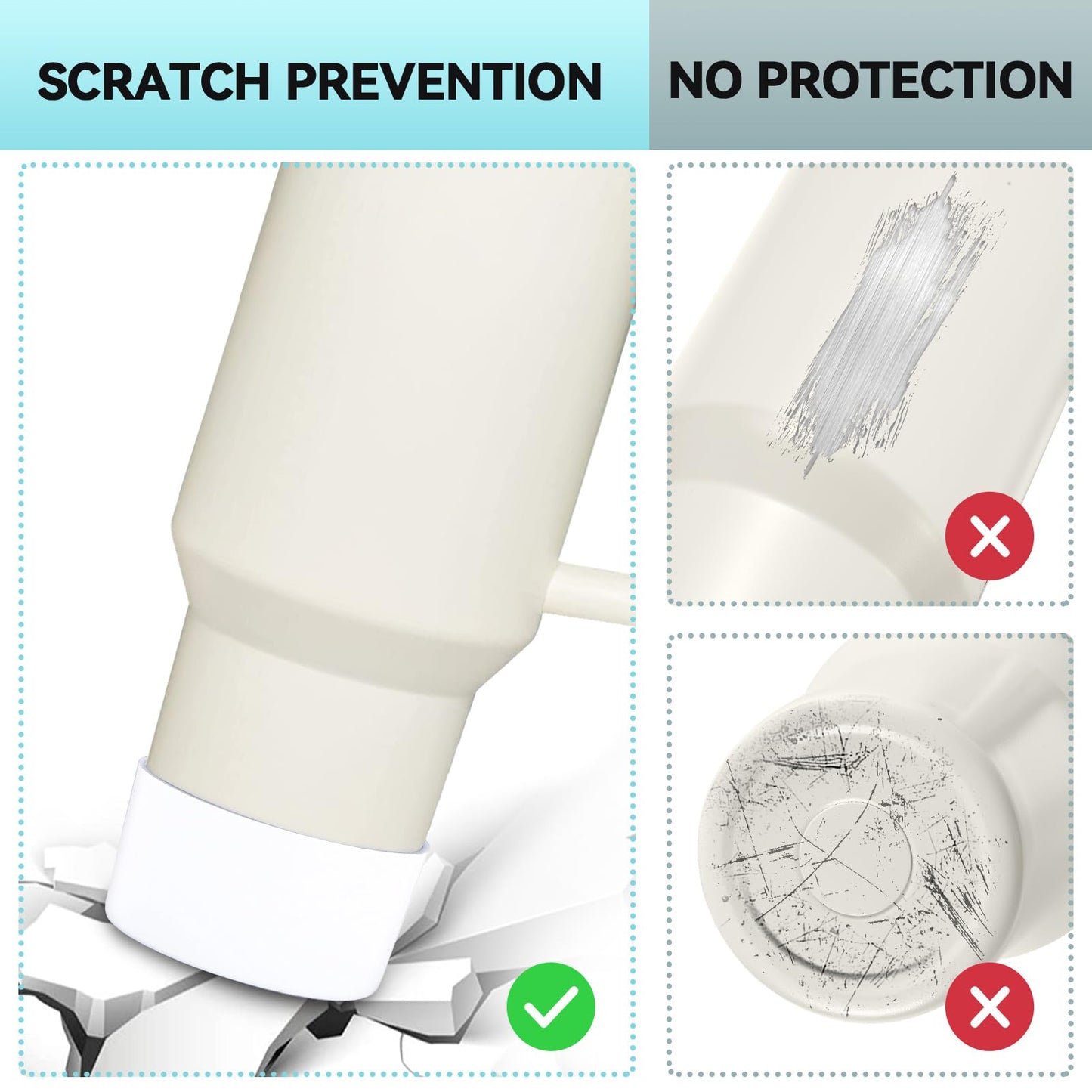 2 PCS for Stanley Boot, Silicone Bottom for Stanley Cup Boot Quencher Adventure 40oz&for Hydroflask Boot 12-24oz for Stanley Tumbler Accessories for Stanley Cup Accessories Avoid Scratches&Noise