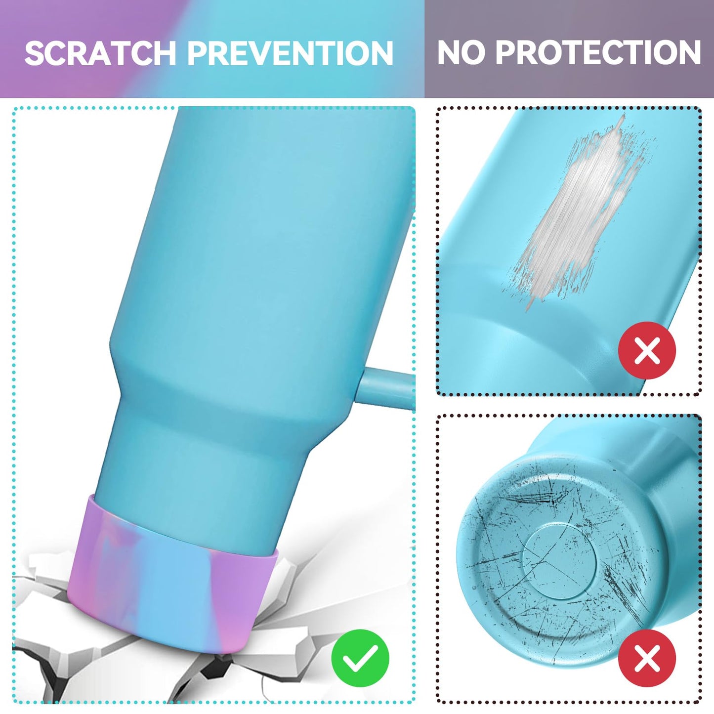 2 PCS for Stanley Boot, Silicone Bottom for Stanley Cup Boot Quencher Adventure 40oz&for Hydroflask Boot 12-24oz for Stanley Tumbler Accessories for Stanley Cup Accessories Avoid Scratches&Noise