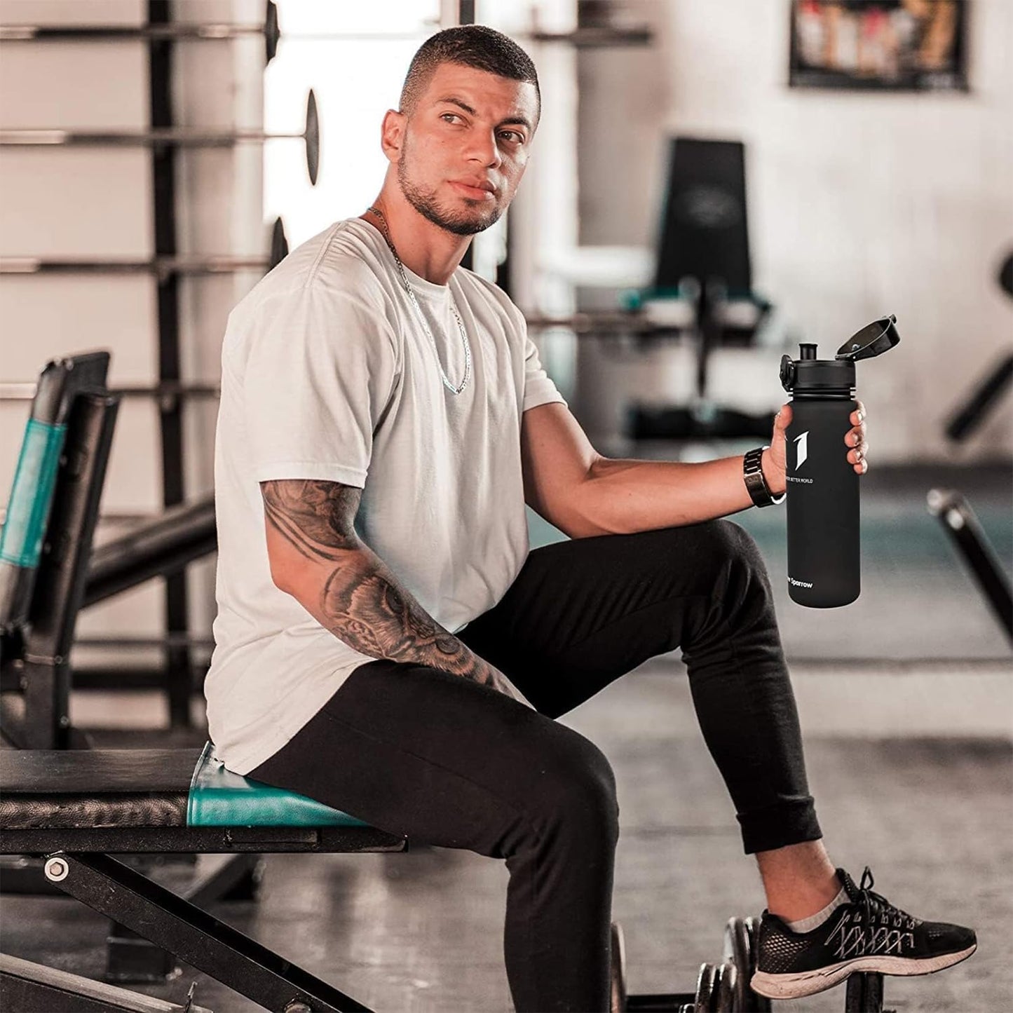 Super Sparrow Water Bottle - 32 oz - BPA & Toxic Free Tritan Water Bottles - One Touch Opening - Leak-proof Plastic Bottle - Kids Water Bottle for Office, Gym, Outdoor, Sports