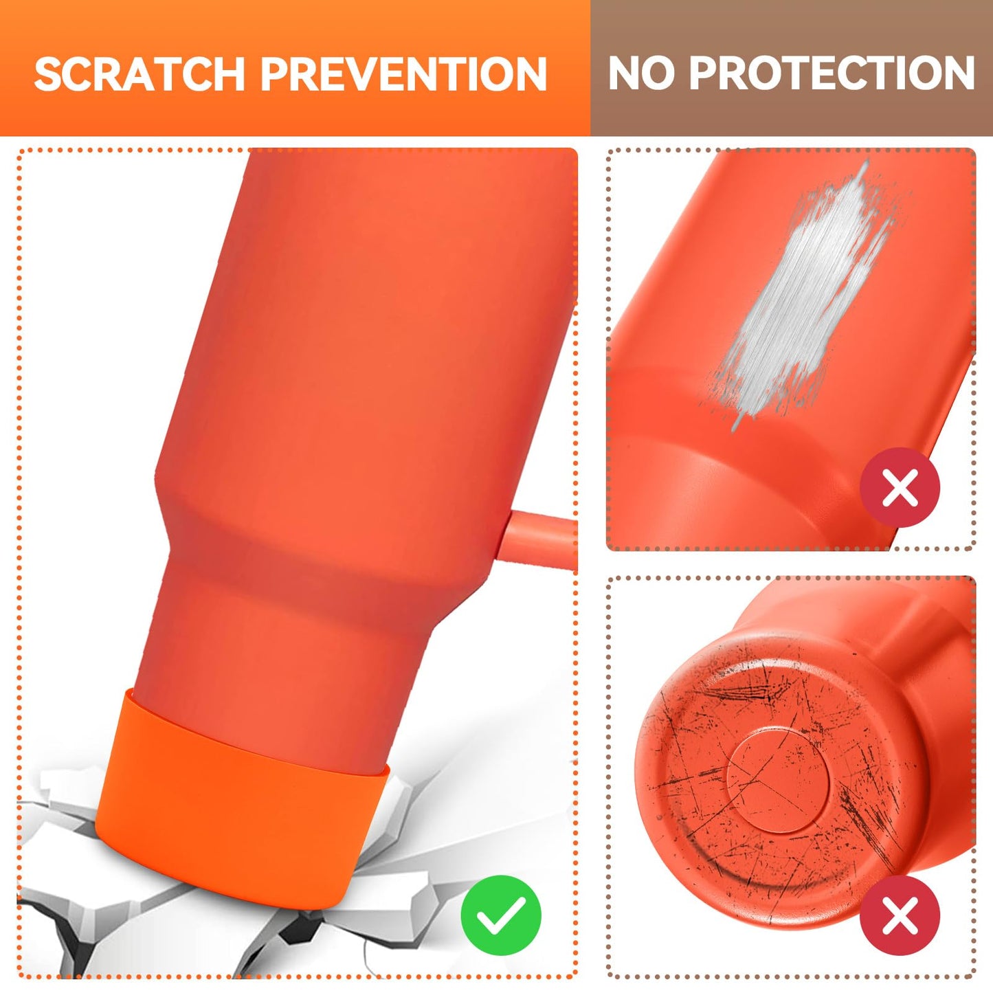 2 PCS for Stanley Boot, Silicone Bottom for Stanley Cup Boot Quencher Adventure 40oz&for Hydroflask Boot 12-24oz for Stanley Tumbler Accessories for Stanley Cup Accessories Avoid Scratches&Noise