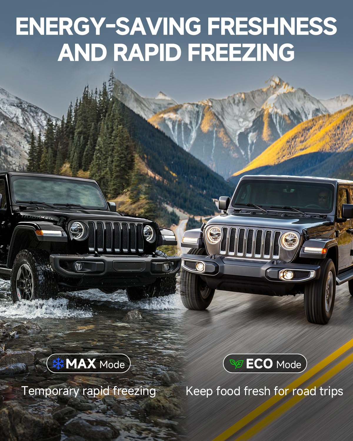 BODEGACOOLER 12 Volt Car Refrigerator, 79 Quart(75L) Portable Freezer Car Fridge Dual Zone With APP Control, -4℉-68℉ Electric Cooler, 12/24V DC and 100-240V AC, for Vehicles,Camping, RV, Outdoor