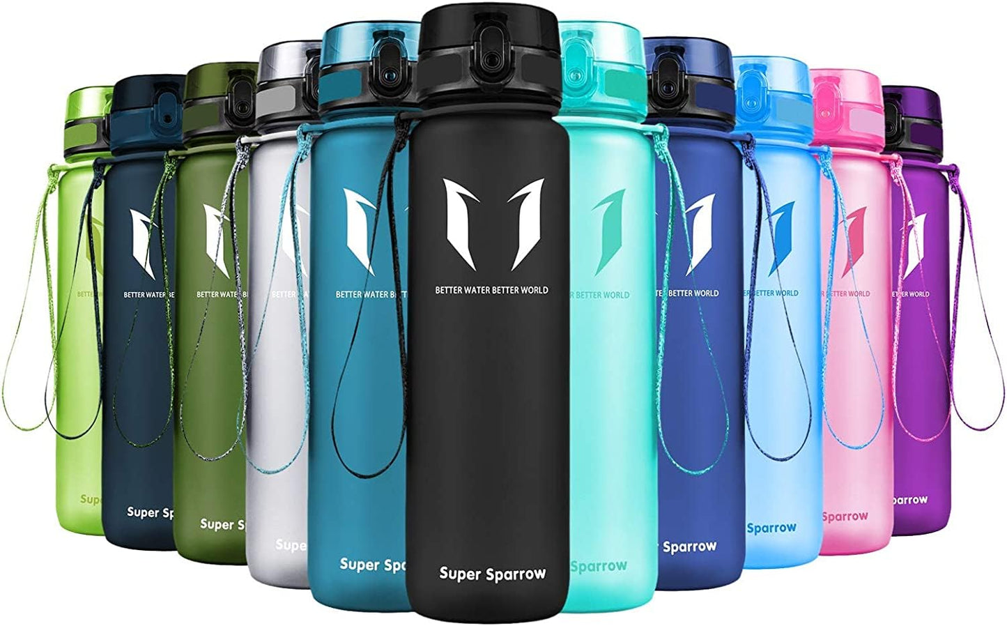 Super Sparrow Water Bottle - 32 oz - BPA & Toxic Free Tritan Water Bottles - One Touch Opening - Leak-proof Plastic Bottle - Kids Water Bottle for Office, Gym, Outdoor, Sports