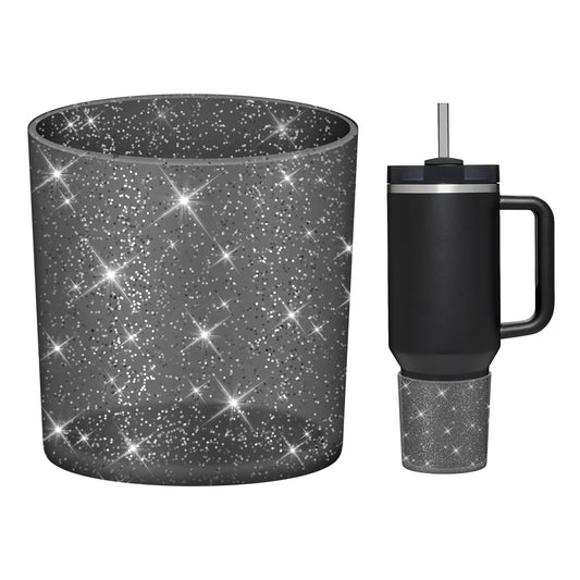 WUQID Glitter Higher Silicone Boot Compatible with Stanley Quencher H2.0 40oz 30oz 20oz & IceFlow Flip 30oz 20oz, Tumbler Cups Anti-Slip Bottom Sleeve Cover