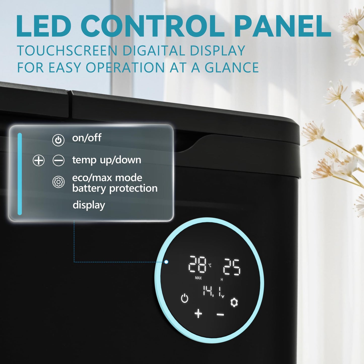 EUHOMY 12 Volt Refrigerator, 48QT Dual Zone Electric Cooler APP Control, Car Refrigerator with 12/24V DC 110-240V AC, Car Fridge -4℉~68℉, Portable Freezer Aluminum Interior for Camping,Trip,Home,Truck