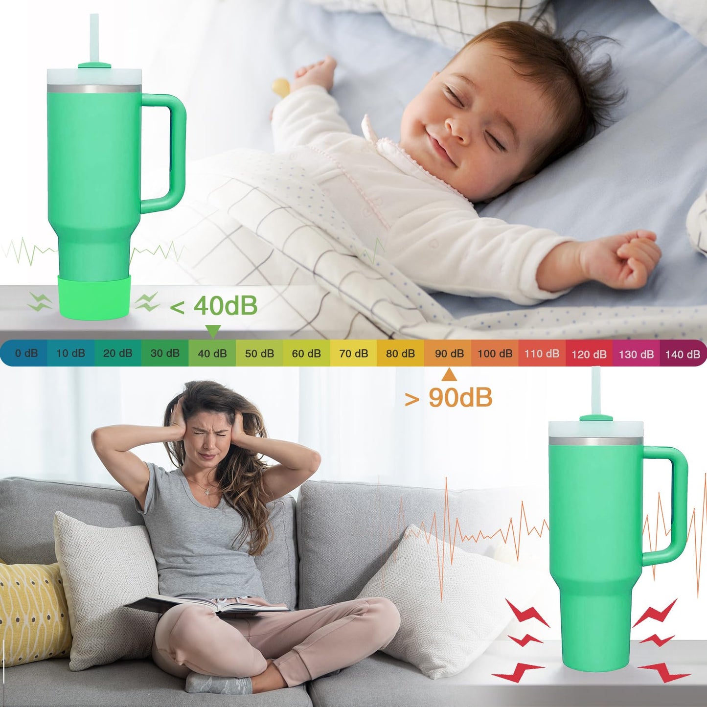 2 PCS for Stanley Boot, Silicone Bottom for Stanley Cup Boot Quencher Adventure 40oz&for Hydroflask Boot 12-24oz for Stanley Tumbler Accessories for Stanley Cup Accessories Avoid Scratches&Noise