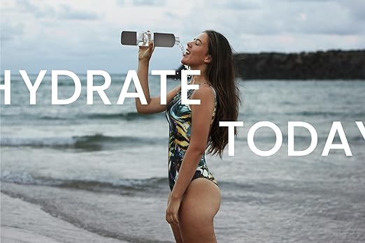 Hydrogen: The ultimate on-the-go hydrogen water bottle - 4000ppb High Output, Odorless & Chlorine-Free, Advanced PEM/SPE Technology, Durable, and Rechargable (Slate Gray)