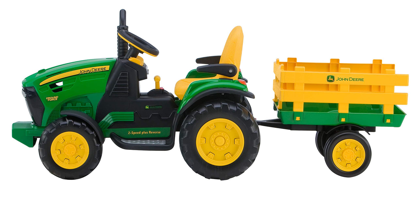 Peg Perego John Deere Ground Force Tractor with Trailer 12 Volt Ride on