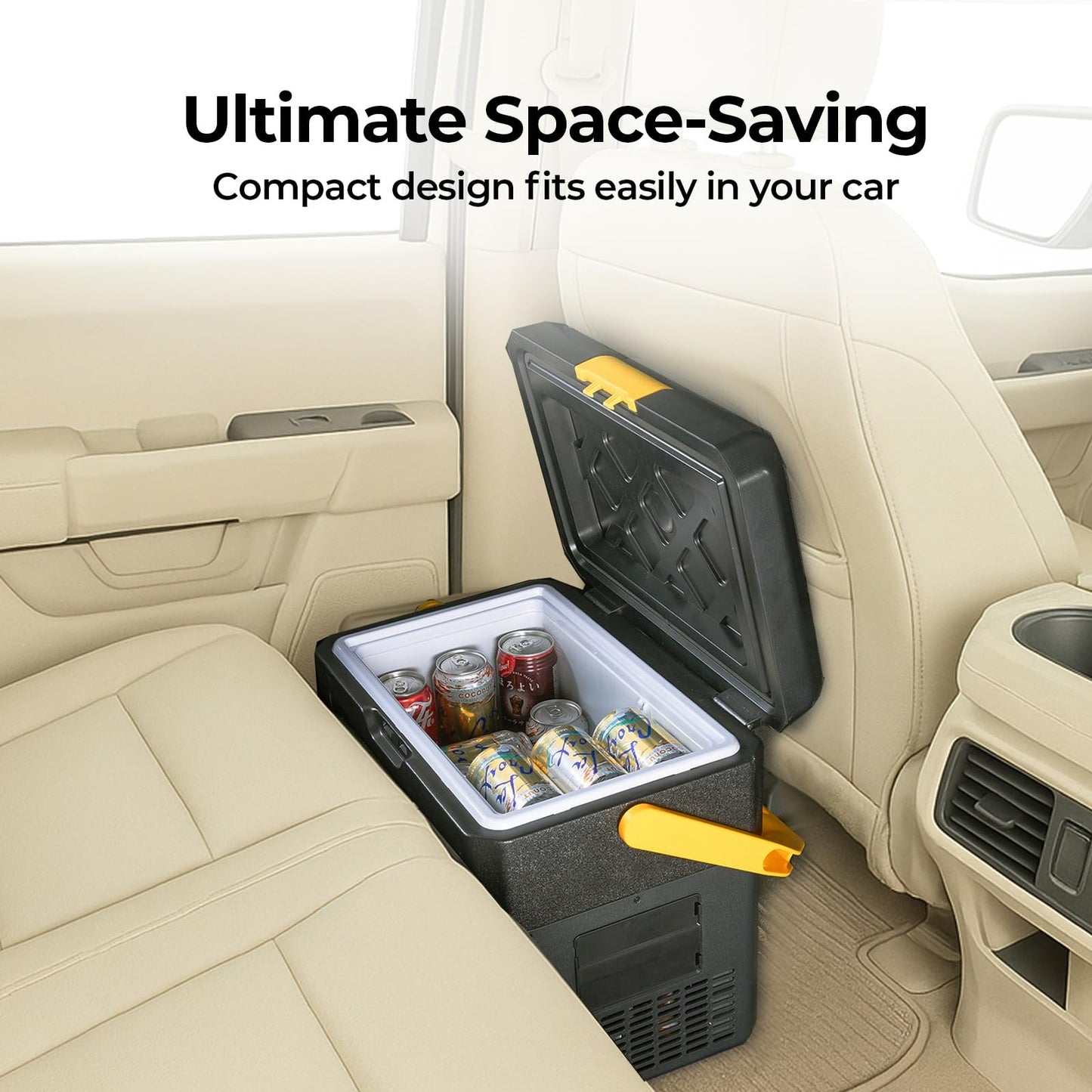 BougeRV CRH 12 Volt Refrigerator, 19QT Car Fridge, Car Refrigerator, 18L Portable Freezer, -4~68℉, 12/24V DC, 110~240V AC, Ideal for 2 People, Road Trips, Truck, Camping (Battery Not Included)