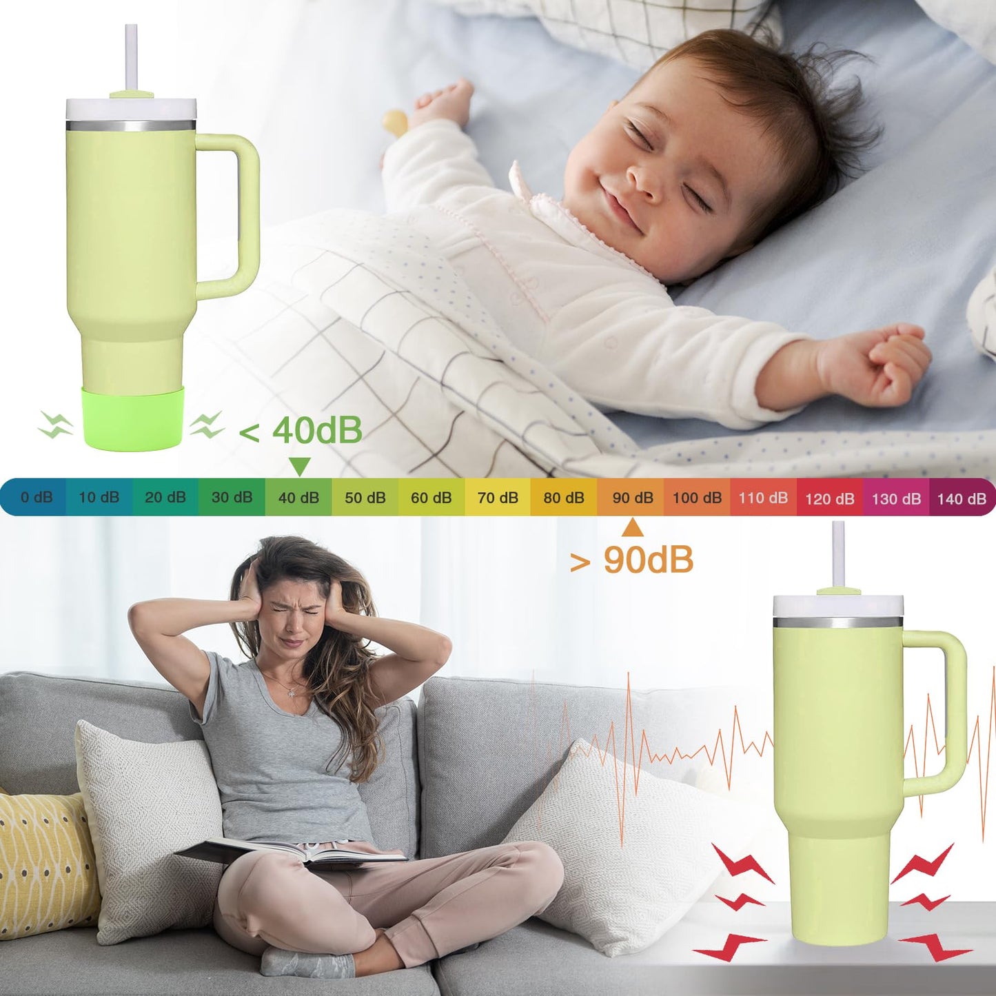 2 PCS for Stanley Boot, Silicone Bottom for Stanley Cup Boot Quencher Adventure 40oz&for Hydroflask Boot 12-24oz for Stanley Tumbler Accessories for Stanley Cup Accessories Avoid Scratches&Noise